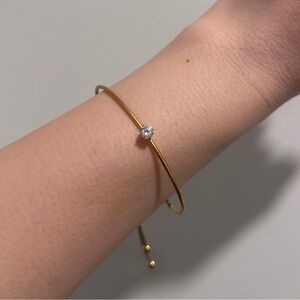NEW Diamonique 0.4ct Diamond Adjustable Bangle Bracelet